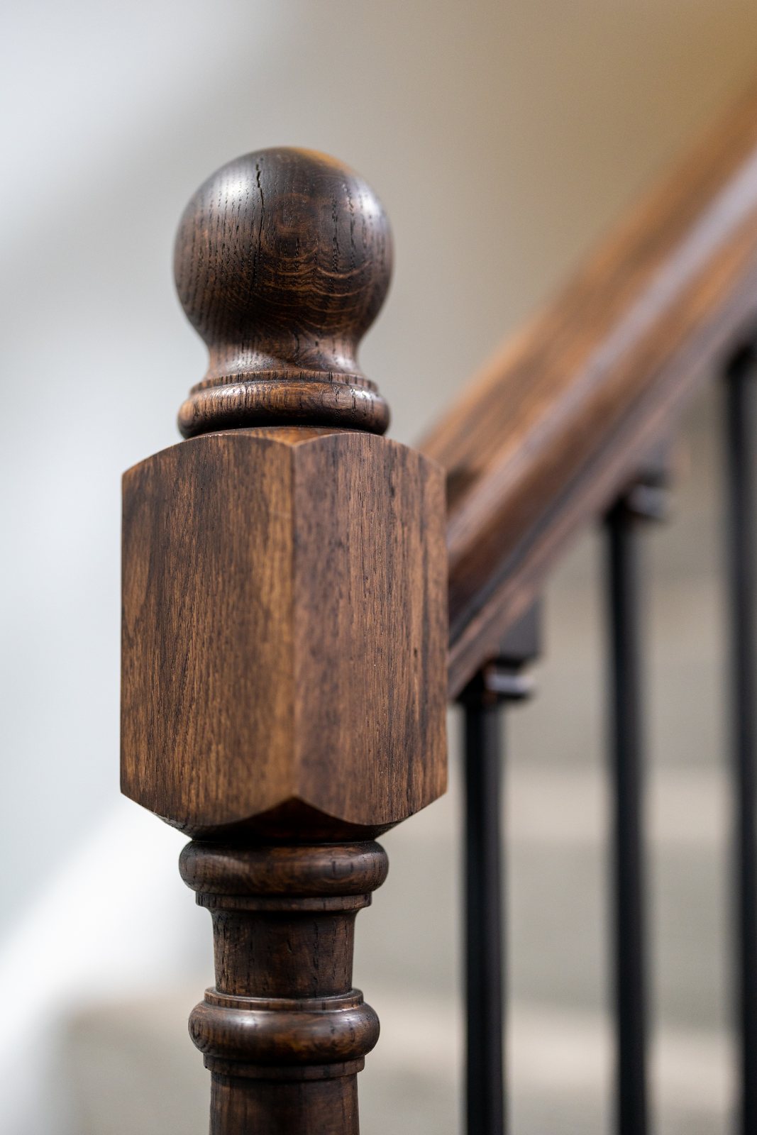 Hand-built newel post